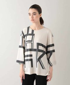 HIROKO KOSHINO / ヒロココシノ カットソー | クールベア天竺幾何プリントカットソー /日本製/洗える
