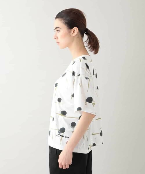 セール】 墨絵プリントボックスフォルムTシャツ /日本製/洗える