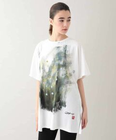 HIROKO KOSHINO / ヒロココシノ チュニック | 墨絵プリントチュニックTシャツ /日本製/洗える