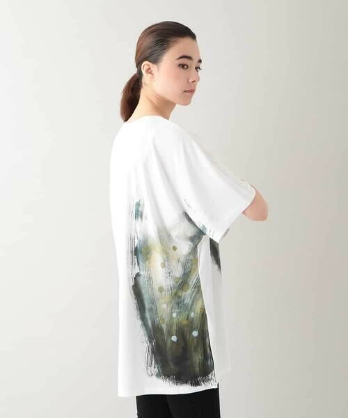 HIROKO KOSHINO / ヒロココシノ チュニック | 墨絵プリントチュニックTシャツ /日本製/洗える | 詳細4