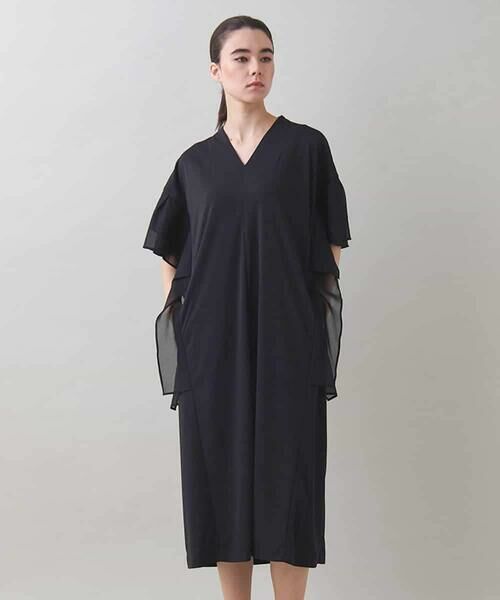 HIROKO KOSHINO / ヒロココシノ ロング・マキシ丈ワンピース | 【UVカット/遮熱性】ウイングスリーブジャージーワンピース /日本製/洗える | 詳細1