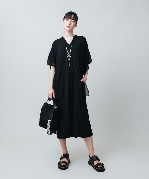 HIROKO KOSHINO / ヒロココシノ ロング・マキシ丈ワンピース | 【UVカット/遮熱性】ウイングスリーブジャージーワンピース /日本製/洗える | 詳細11