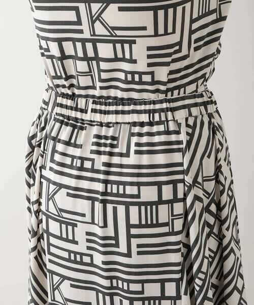 HIROKO KOSHINO / ヒロココシノ ロング・マキシ丈スカート | 幾何プリント立体ドレープスカート /日本製/洗える | 詳細4