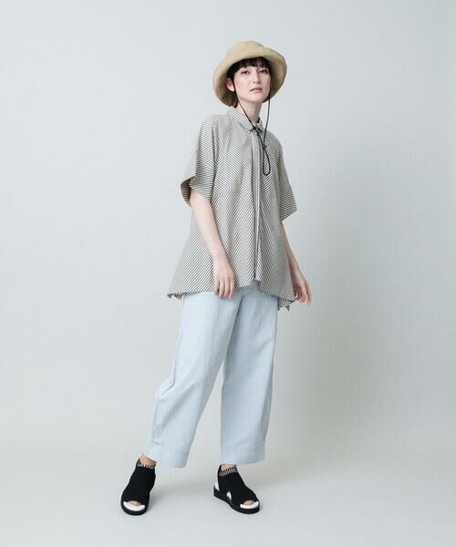 HIROKO KOSHINO / ヒロココシノ シャツ・ブラウス | ストライプAラインブラウス /洗える | 詳細10