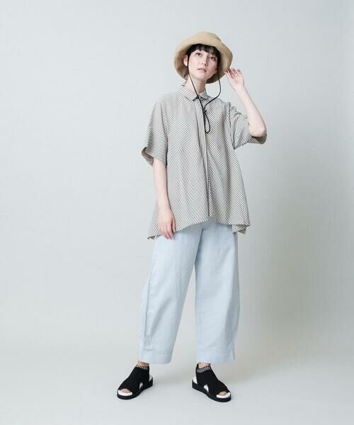 HIROKO KOSHINO / ヒロココシノ シャツ・ブラウス | ストライプAラインブラウス /洗える | 詳細11