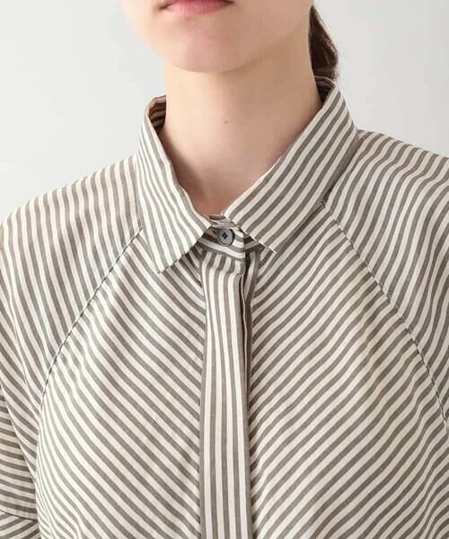 HIROKO KOSHINO / ヒロココシノ シャツ・ブラウス | ストライプAラインブラウス /洗える | 詳細4