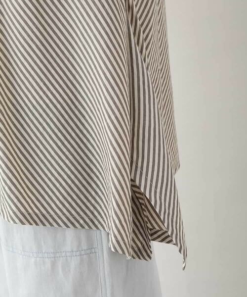HIROKO KOSHINO / ヒロココシノ シャツ・ブラウス | ストライプAラインブラウス /洗える | 詳細7