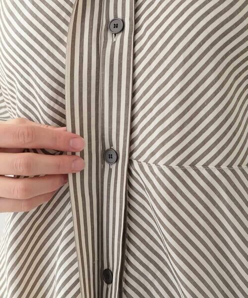 HIROKO KOSHINO / ヒロココシノ シャツ・ブラウス | ストライプAラインブラウス /洗える | 詳細8
