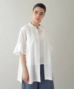 HIROKO KOSHINO / ヒロココシノ シャツ・ブラウス | ロゴプリントボリュームスリーブブラウス /洗える