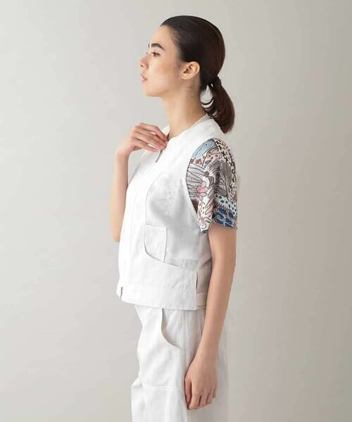 HIROKO KOSHINO / ヒロココシノ ベスト | ライトデニムメッシュジョイントベスト /洗える | 詳細2