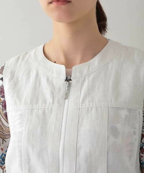 HIROKO KOSHINO / ヒロココシノ ベスト | ライトデニムメッシュジョイントベスト /洗える | 詳細4