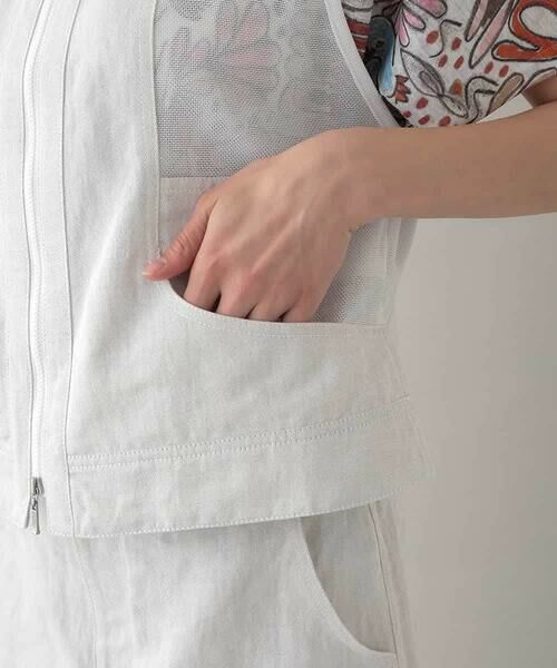 HIROKO KOSHINO / ヒロココシノ ベスト | ライトデニムメッシュジョイントベスト /洗える | 詳細7