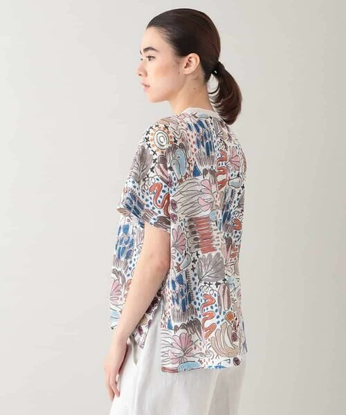 HIROKO KOSHINO / ヒロココシノ カットソー | リネンライクプリントカットソー /日本製/洗える | 詳細1