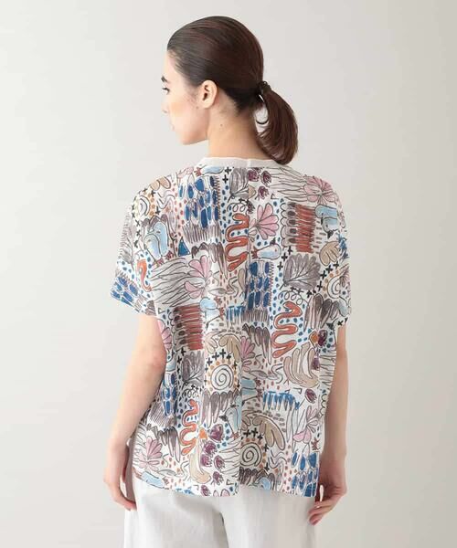 HIROKO KOSHINO / ヒロココシノ カットソー | リネンライクプリントカットソー /日本製/洗える | 詳細2