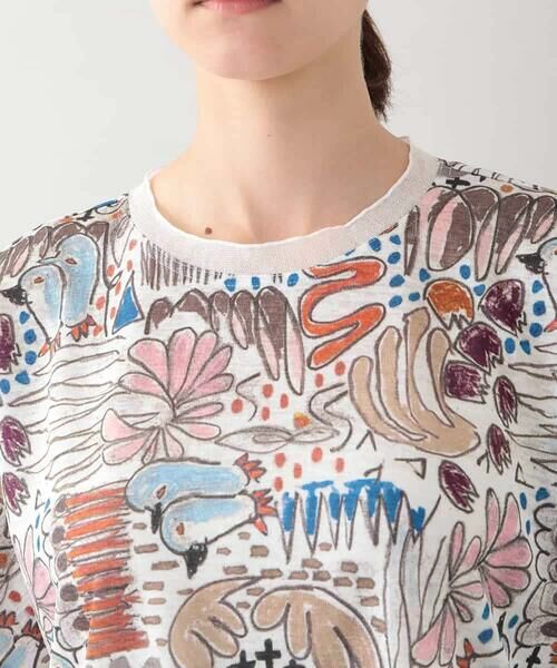 HIROKO KOSHINO / ヒロココシノ カットソー | リネンライクプリントカットソー /日本製/洗える | 詳細3