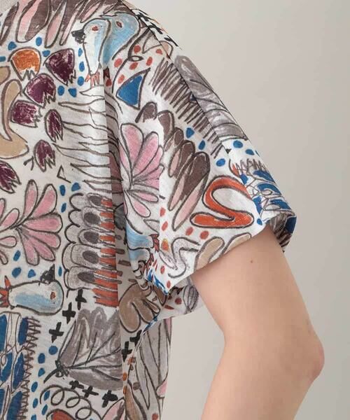 HIROKO KOSHINO / ヒロココシノ カットソー | リネンライクプリントカットソー /日本製/洗える | 詳細5