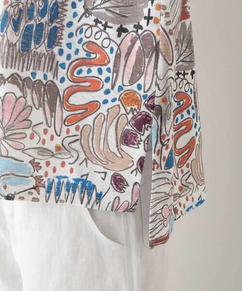 HIROKO KOSHINO / ヒロココシノ カットソー | リネンライクプリントカットソー /日本製/洗える | 詳細6