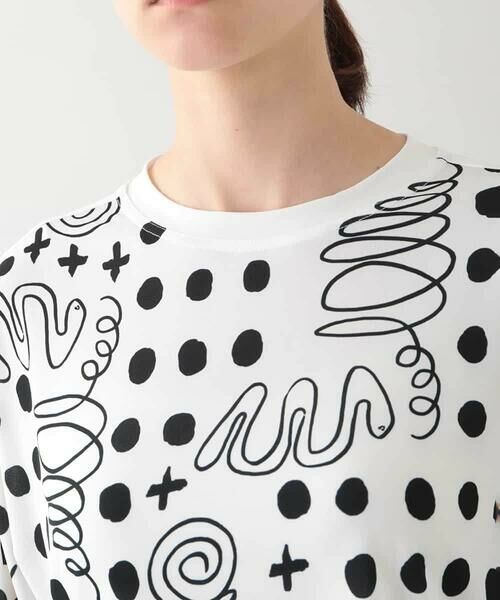 HIROKO KOSHINO / ヒロココシノ カットソー | 幾何ドット柄ドロストアレンジカットソー /日本製/洗濯機で洗える | 詳細5