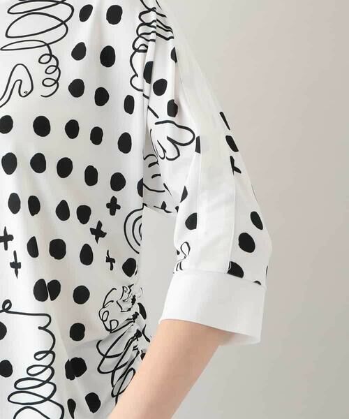 HIROKO KOSHINO / ヒロココシノ カットソー | 幾何ドット柄ドロストアレンジカットソー /日本製/洗濯機で洗える | 詳細7