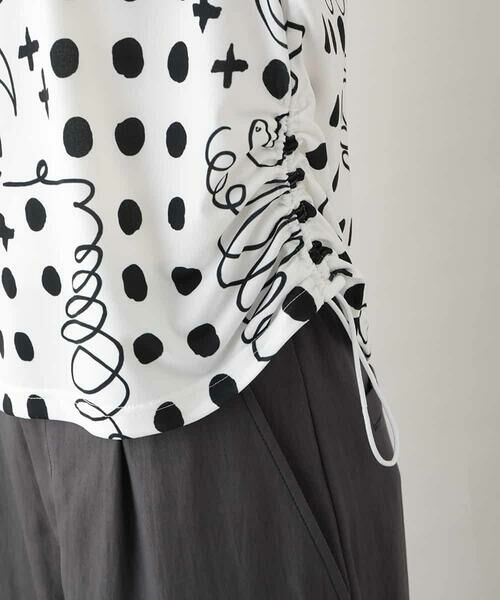 HIROKO KOSHINO / ヒロココシノ カットソー | 幾何ドット柄ドロストアレンジカットソー /日本製/洗濯機で洗える | 詳細8
