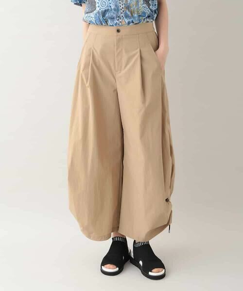 HIROKO KOSHINO / ヒロココシノ チノ・ワークパンツ | サイドドロストボリュームパンツ/洗える（ベージュ）