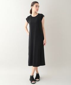 comoli コモリ ノースリーブマキシ丈ワンピース セール】 【日本製】折りデザインノースリーブワンピース
