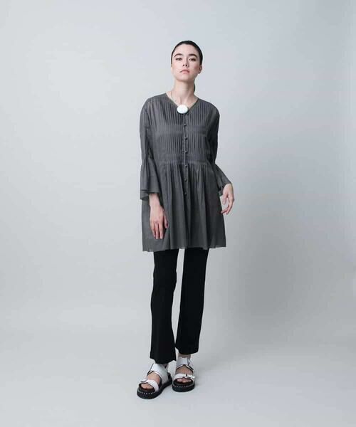 HIROKO KOSHINO / ヒロココシノ シャツ・ブラウス | ピンタックシアーブラウス/日本製/洗える | 詳細10