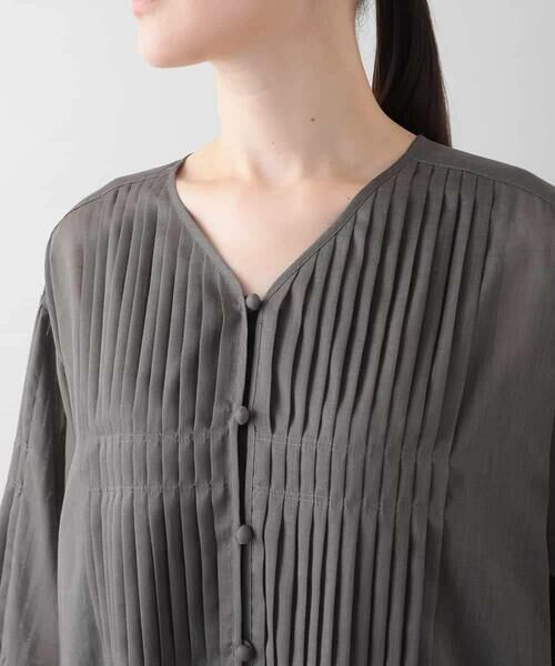 HIROKO KOSHINO / ヒロココシノ シャツ・ブラウス | ピンタックシアーブラウス/日本製/洗える | 詳細3