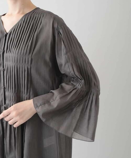 HIROKO KOSHINO / ヒロココシノ シャツ・ブラウス | ピンタックシアーブラウス/日本製/洗える | 詳細6