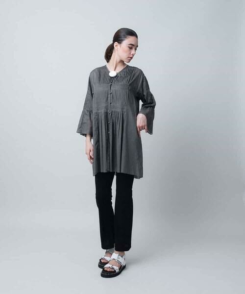 HIROKO KOSHINO / ヒロココシノ シャツ・ブラウス | ピンタックシアーブラウス/日本製/洗える | 詳細9