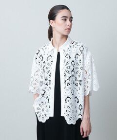 HIROKO KOSHINO / ヒロココシノ シャツ・ブラウス | フラワーレースコットンブラウス