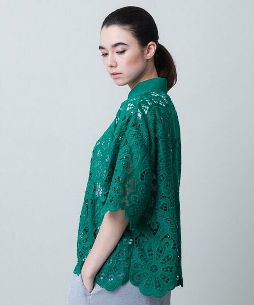 HIROKO KOSHINO / ヒロココシノ シャツ・ブラウス | フラワーレースコットンブラウス | 詳細1