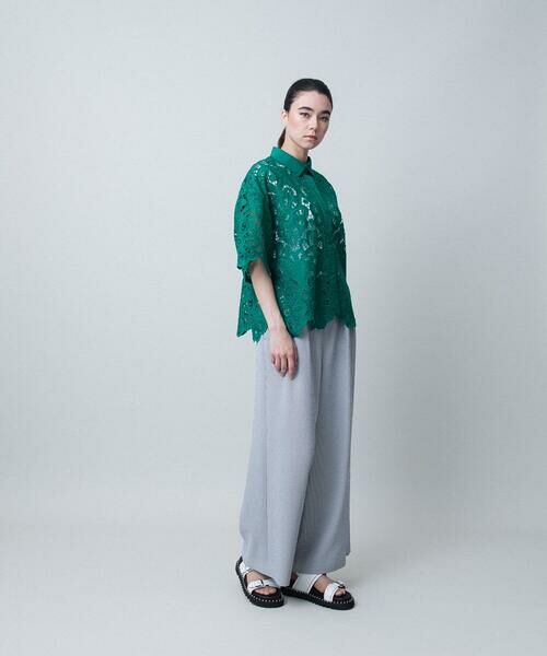 HIROKO KOSHINO / ヒロココシノ シャツ・ブラウス | フラワーレースコットンブラウス | 詳細10
