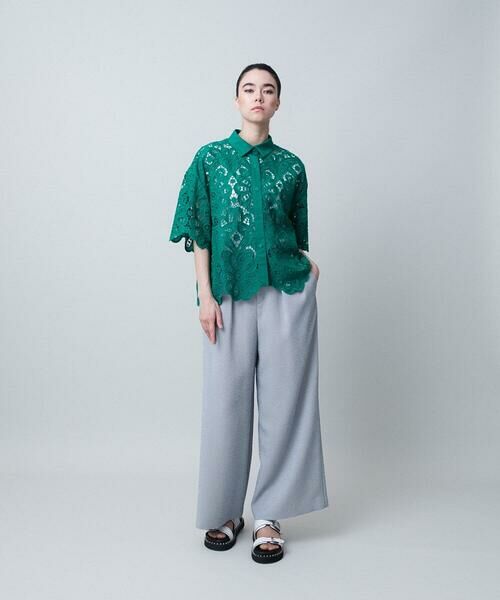 HIROKO KOSHINO / ヒロココシノ シャツ・ブラウス | フラワーレースコットンブラウス | 詳細11