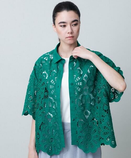 HIROKO KOSHINO / ヒロココシノ シャツ・ブラウス | フラワーレースコットンブラウス | 詳細13