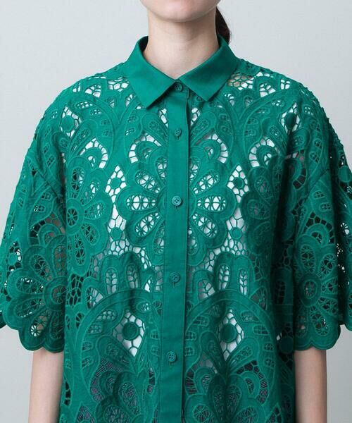 HIROKO KOSHINO / ヒロココシノ シャツ・ブラウス | フラワーレースコットンブラウス | 詳細4