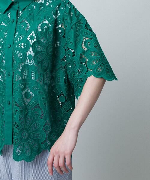 HIROKO KOSHINO / ヒロココシノ シャツ・ブラウス | フラワーレースコットンブラウス | 詳細6