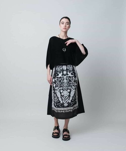 HIROKO KOSHINO / ヒロココシノ ロング・マキシ丈スカート | ボタニカルアートプリントスカート/日本製 | 詳細10