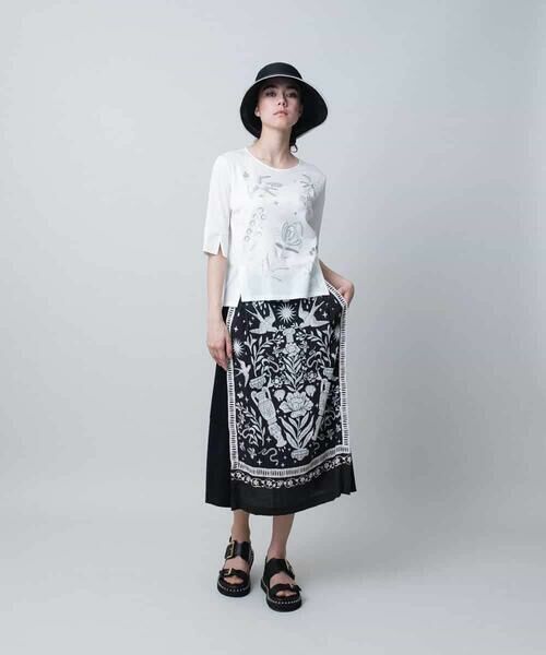 HIROKO KOSHINO / ヒロココシノ ロング・マキシ丈スカート | ボタニカルアートプリントスカート/日本製 | 詳細9