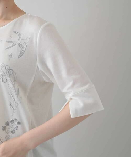 HIROKO KOSHINO / ヒロココシノ カットソー | ボタニカル刺繍デザインカットソー/日本製/洗える | 詳細5