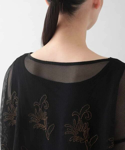 HIROKO KOSHINO / ヒロココシノ シャツ・ブラウス | ボタニカル刺繍チュールブラウス/日本製/洗える | 詳細4