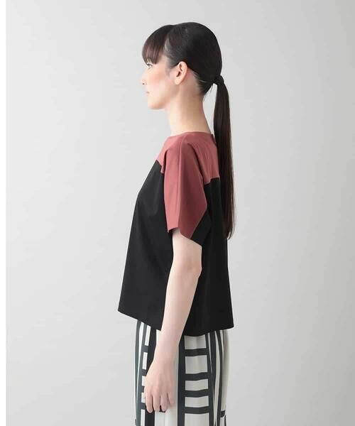 HIROKO KOSHINO / ヒロココシノ カットソー | ツートンスムースTシャツ/日本製/洗える | 詳細1