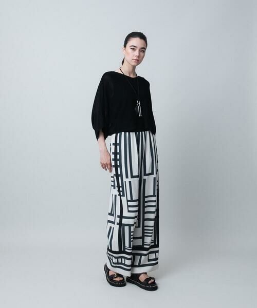 HIROKO KOSHINO / ヒロココシノ その他パンツ | 幾何柄ワイドパンツ/日本製/洗える | 詳細8