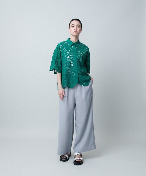 HIROKO KOSHINO / ヒロココシノ その他パンツ | ストライプサッカーワイドパンツ/日本製 | 詳細9