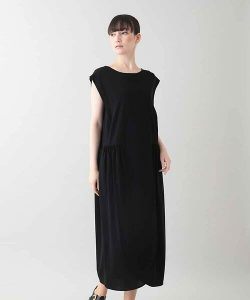 HIROKO KOSHINO / ヒロココシノ ロング・マキシ丈ワンピース | ラップギャザーワンピース/日本製/洗える | 詳細1