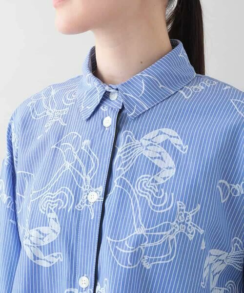 HIROKO KOSHINO / ヒロココシノ シャツ・ブラウス | イラストプリントロングブラウス/洗える | 詳細4