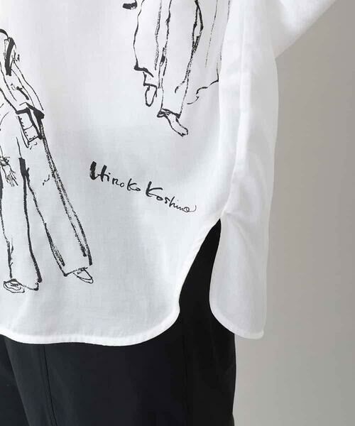 HIROKO KOSHINO / ヒロココシノ シャツ・ブラウス | デザイン画プリントシャツ/日本製/洗える | 詳細7