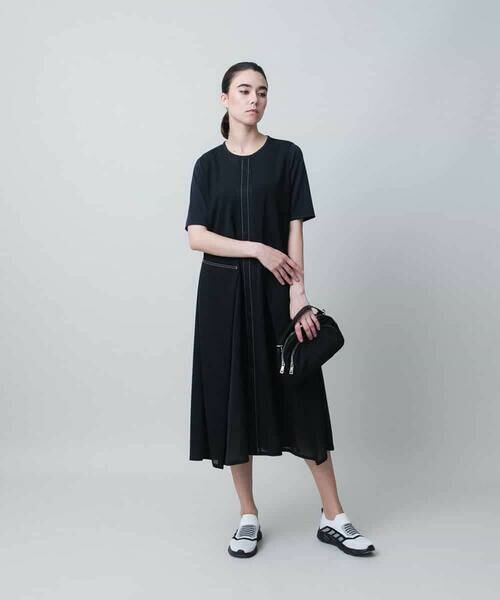 【美品】コーデ売り♡ポンチョ風シアーシャツ＆異素材 ノースリーブワンピース 杏さん着用／洗える】ALBINIコーコラン ノースリーブ