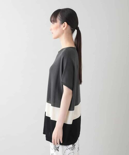 HIROKO KOSHINO / ヒロココシノ ニット・セーター | 配色ブロッキングニットプルオーバー/日本製/洗える | 詳細1