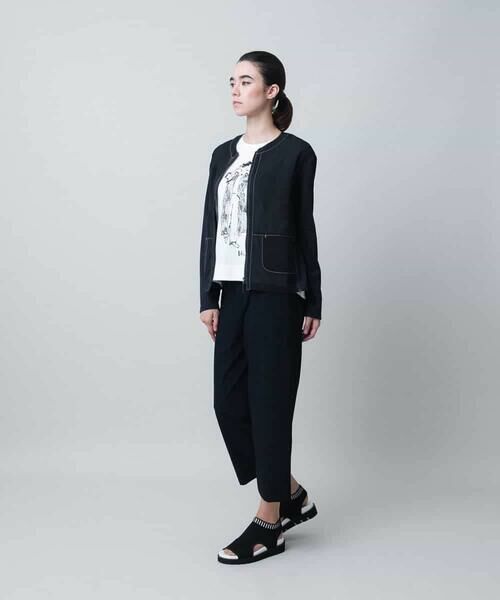 HIROKO KOSHINO ノーカラージャケット レディース ヒロコ　コシノ 中古　古着